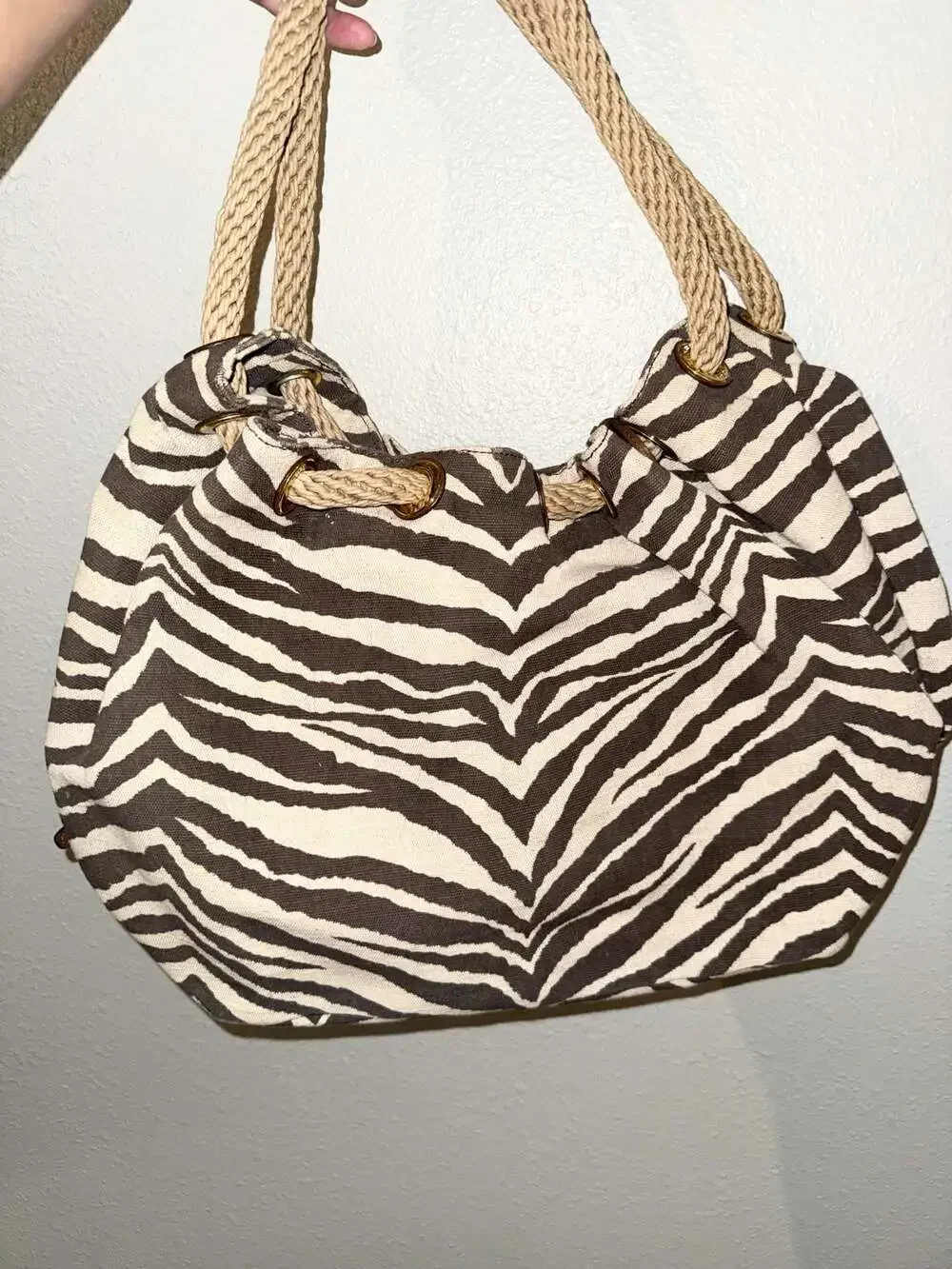 MICHAEL Michael Kors Marina Large Zebra Print Canvas Tote Bag
